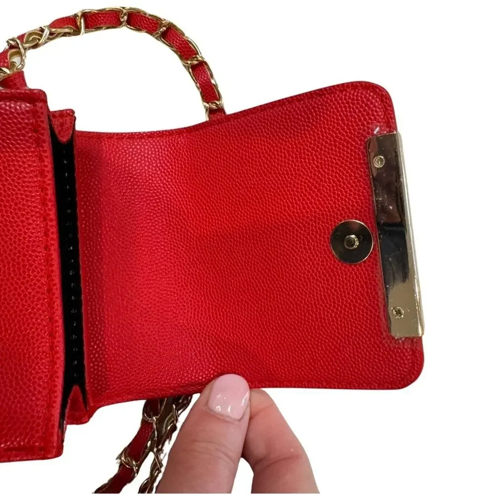 Red Faux Leather Phone Case Holder